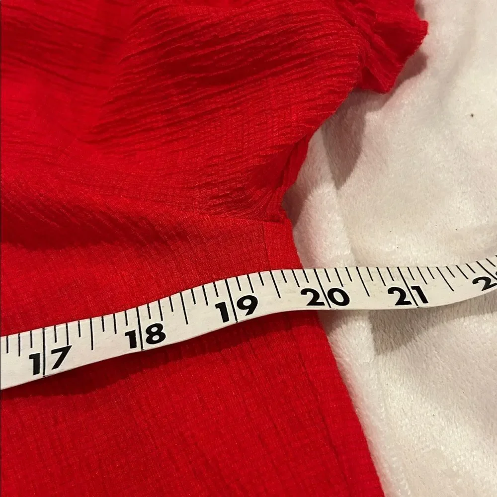 Madewell Bright Red Puff Sleeve Blouse XS